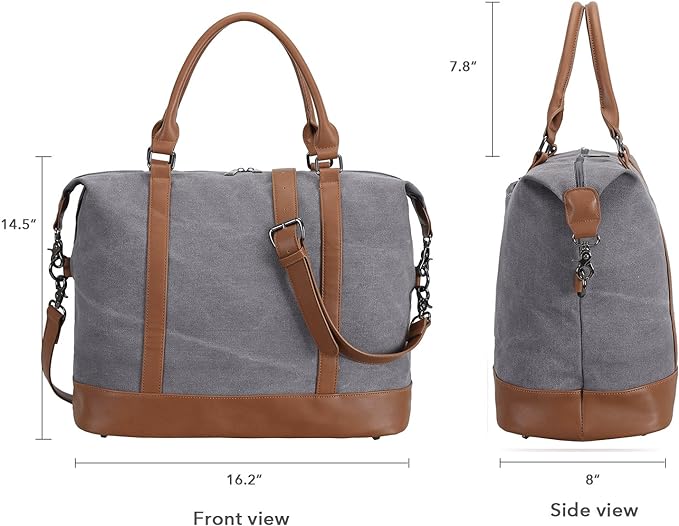 Bluboon Travel Tote Bags with Zipper Ladies Canvas Bag Weekender Overnight Bag for Women Carry on Duffel Bag Trolley Sleeve - Image 6