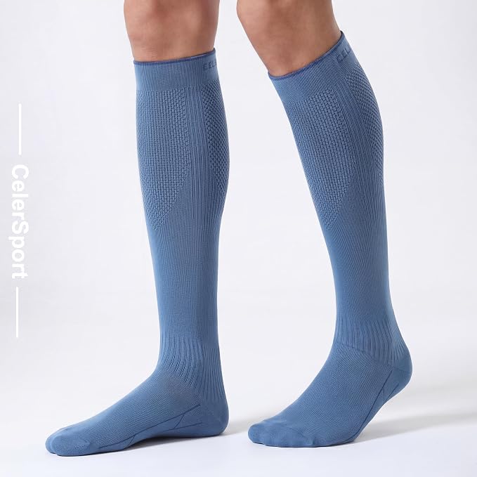 CS CELERSPORT 3/4 Pairs Compression Socks for Men Women Size 6-12 | Knee High Support Socks for Running Nurses Pregnancy Travel Daily Wear - Image 5