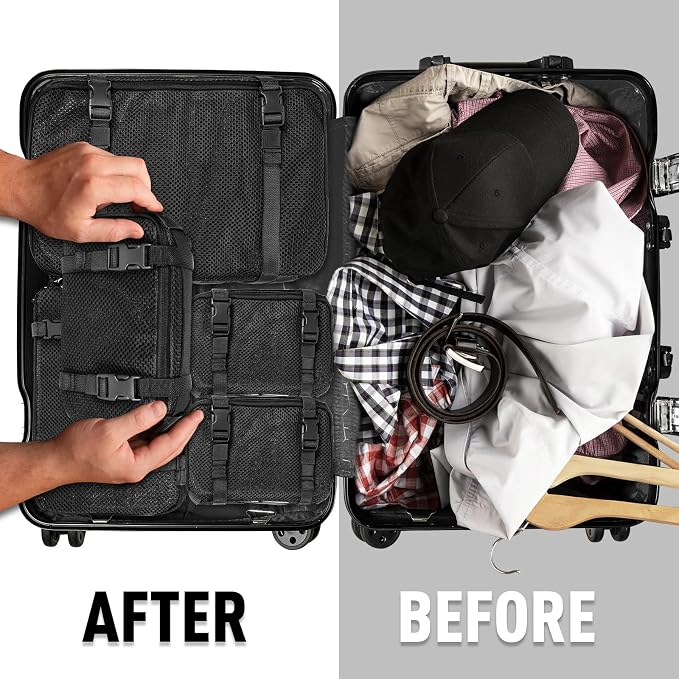 4 Set Tactical Packing Cubes ，Compressible Mesh Duffle Storage Bag,Portable Edc Molle Pouch Organizer. - Image 6