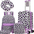 Kid's Hardshell Luggage Sets 5 Piece Rolling Suitcases with Wheels for Girls Women 16 '' Carry on Luggage Toddler Travel Suitcase Set by Unknown