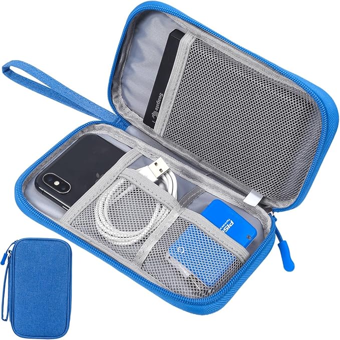 CAAORDKSO Travel Cord Organizer - Electronics Organizer Case, Cable Organizer Bag Pouch Waterproof Portable Accessories Case for Cord, Charger, Phone, Power Bank, Earphone (Blue) by Unknown
