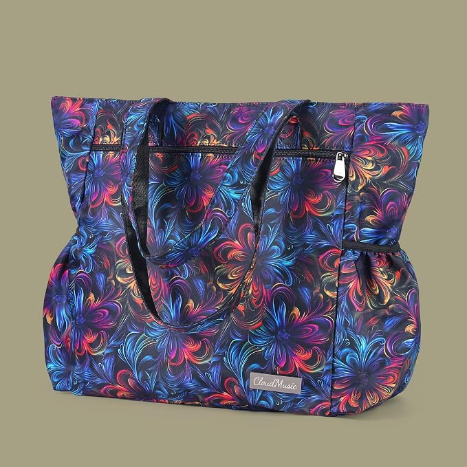 CLOUDMUSIC Shoulder Tote Bag For Nurses Teachers Work Gym Travel Beach Women With Large Capacity Waterproof - Image 2