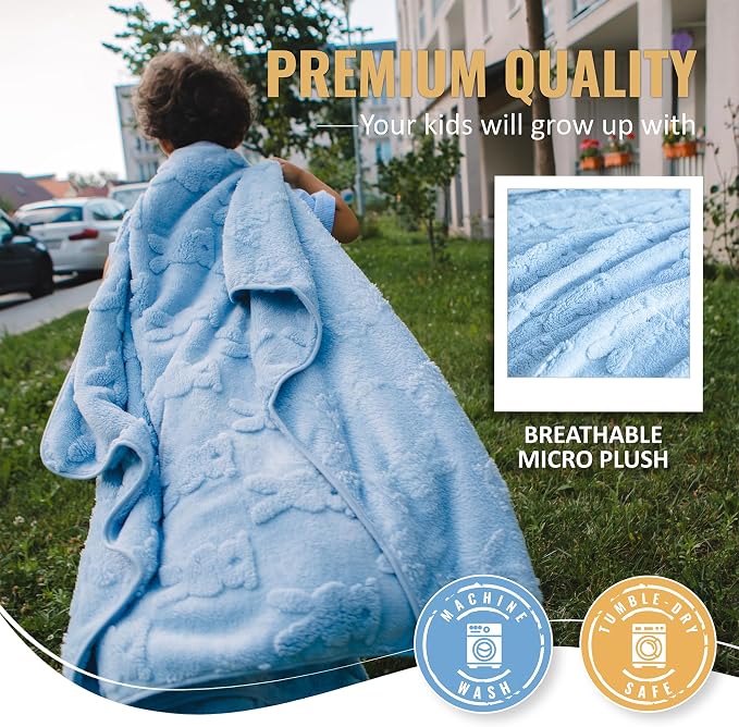Travel Toddler Blanket for Airplane, Car - Soft Kids Throw Blanket for Daycare - Pillow for Girls, Boys with Backpack Clip, Luggage Sleeve - Image 5