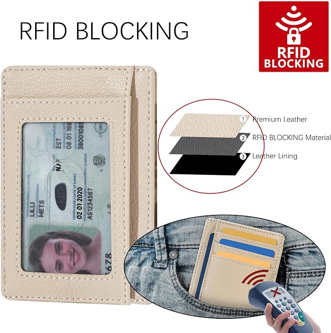 Travelambo Front Pocket Minimalist Leather Slim Wallet RFID Blocking Medium Size - Image 4