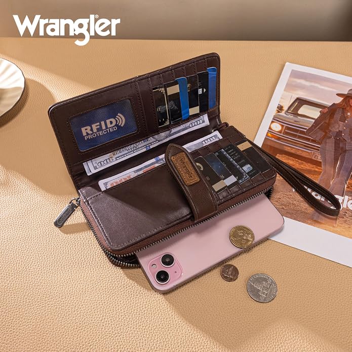 X Wrangler Women's Wallets Bifold Wristlet Wallets for Women Large Capacity Credit Card Wallet with ID Window - Image 2
