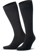 GoWith Unisex Black Merino Wool Graduated Compression Socks, 15-20 mmHg Thermal Travel Knee High Socks for Men & Women by GoWith