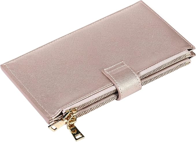 Travelambo RFID Wallet Women Large Size Bifold Multi Card Wallet Case with Zipper Pocke Credit Card Holder for Women - Image 7