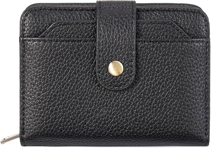 GAEKEAO Small Leather Credit Card Holder Wallets for Women RFID Blocking Bifold Wallet Zipper Pocket with Removable ID Window - Image 8