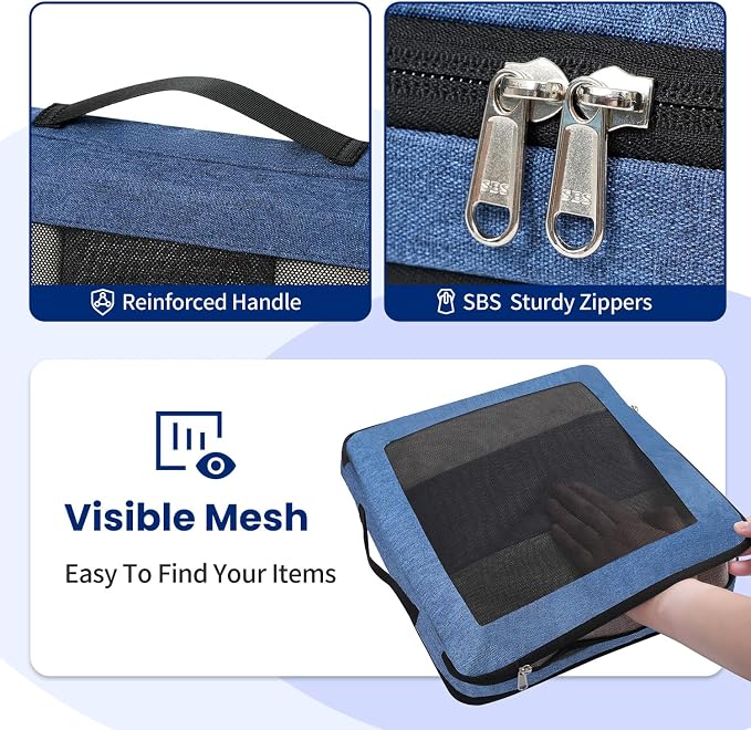 Compression Packing Cubes for Travel, Lightweight Vacation Travel Essentials, Travel Accessories for Suitcase Organizer Bags Set, Durable Luggage Organizer - Image 5