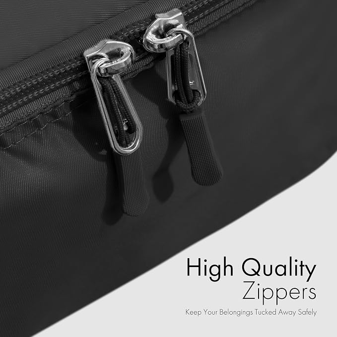 (Not Made In China) Packing Cubes For Travel, Luggage and Suitcase Organizer Bags, Carry On and Backpack Space Savers, Lightweight Waterproof Nylon, 8pc Set, Black - Image 5