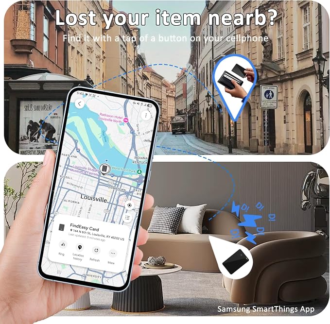 Wallet Tracker Card, Only for Samsung SmartThings, 2Pack | 0.08in ultra-thin rechargeable,Samsung certified,premium smooth glass surface, ideal for wallets, passports, luggage & keys - Image 3