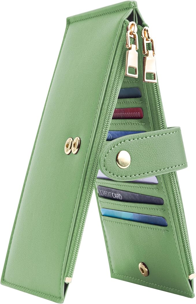 Travelambo Leather Wallets for Women Slim RFID Blocking Bifold Credit Card Holder Wallet by Travelambo