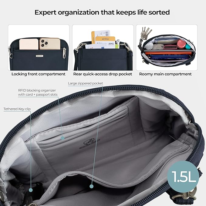 Travelon Anti-Theft Classic Convertible Crossbody & Waist Pack - Image 7