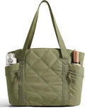 BAGSMART Crush Tote Bag for Women, 20L Puffer Work Tote with Zipper | Quilted Nurse Hospital Bag For Travel College Gym by BAGSMART