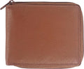RFID Blocking Bifold Cowhide Leather Wallets For Men With Zipper Security | Safe Metal Zip Chain 9 Card-ID Slim Minimalist Mens Wallet (Tan) by Premiumqualityleatheraccessories
