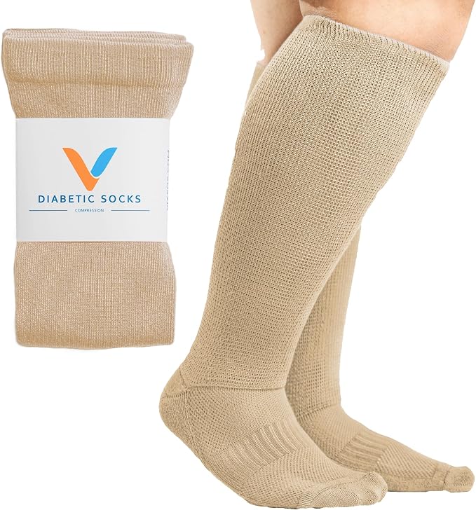 Viasox Compression Socks for Women and Men, Knee High Socks 12-15 mmhg Circulation Support for Flight, Travel by Viasox