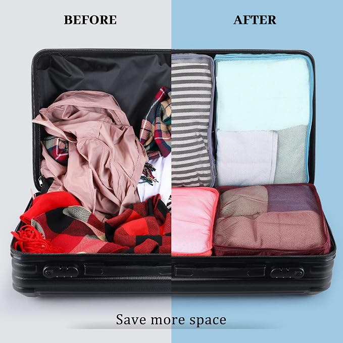 Tudomro 12 Pcs Large Packing Cubes Luggage Organizers for Suitcase Mesh Travel Organizer Bags Travel Packing Organizers for Traveling Camping Hiking - Image 4
