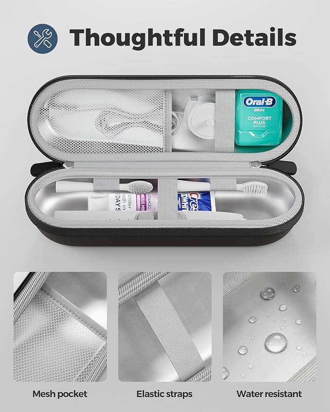 ProCase Electric Toothbrush Travel Case for Oral-B & Philips Sonicare -L | Hard Travel Case for Oral-B 1000/1500/5000/7000/9600 & iO 7/8/9, Philips Sonicare 4100/5100/5300, Fits Full-Size Brushes - Image 5