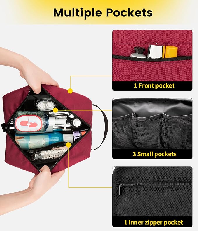 Vorspack Water Resistant Travel Toiletry Bag for Men Women | Travel Bag for Toiletries, Large Capacity, Organized Compartment, Travel Essentials, Suitable for Shaving, Makeup, Cosmetics - Image 3
