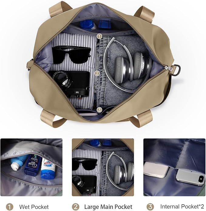 Travel Duffel Bag, Sports Tote Gym Bag, Shoulder Weekender Overnight Bag for Women - Image 6