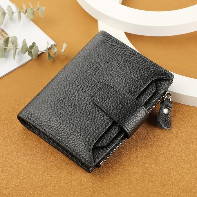 Small Compact Women Wallet RFID Blocking Genuine Leather Bifold Purse with ID Windows - Image 6
