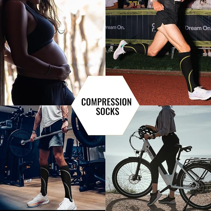 hello momoya Compression Socks for Women Men Circulation Knee High 8 Pairs for Nurses, Running, Travel, Athletic - Image 6