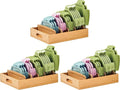 Large Bamboo Food Container Lid Organizer for Kitchen Cabinet (Pack of 3) by Umilife