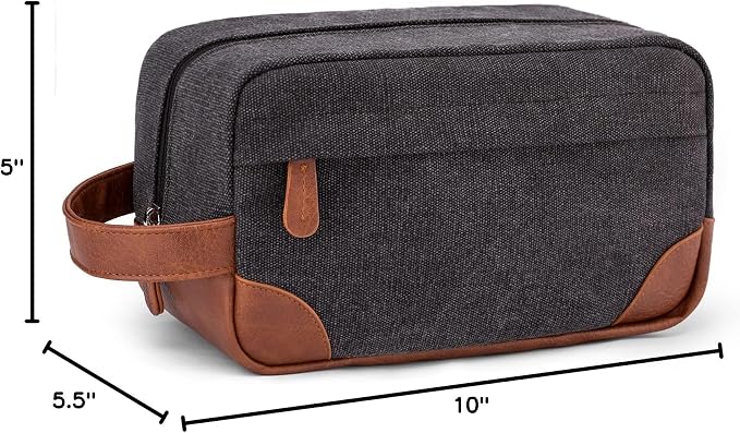 Vorspack Canvas Travel Toiletry Bag for Men, Medium, Dark Grey | Water-Resistant Travel Bag for Toiletries, Large Capacity, Organized Compartment, Suitable for Shaving, Grooming, Accessories - Image 8
