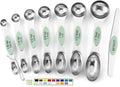 Spring Chef Stainless Steel Magnetic Measuring Spoons Set of 8, Pistachio | Nesting Metal Teaspoon & Tablespoon Measuring Spoons with Leveler for Dry & Liquid Ingredients, Dual Sided, Dishwasher Safe by SpringChef