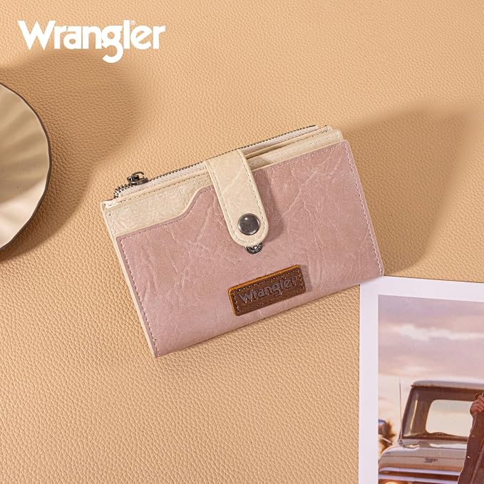 Wrangler Wallet for Women Bifold Card Holder with Zipper and ID Window - Image 6