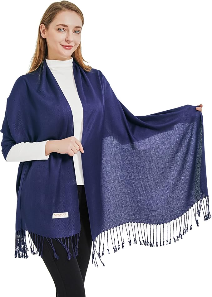 Soft Silky Pashmina Shawl Wraps Solid Colors Scarf for Wedding Evening Dresses - Image 4