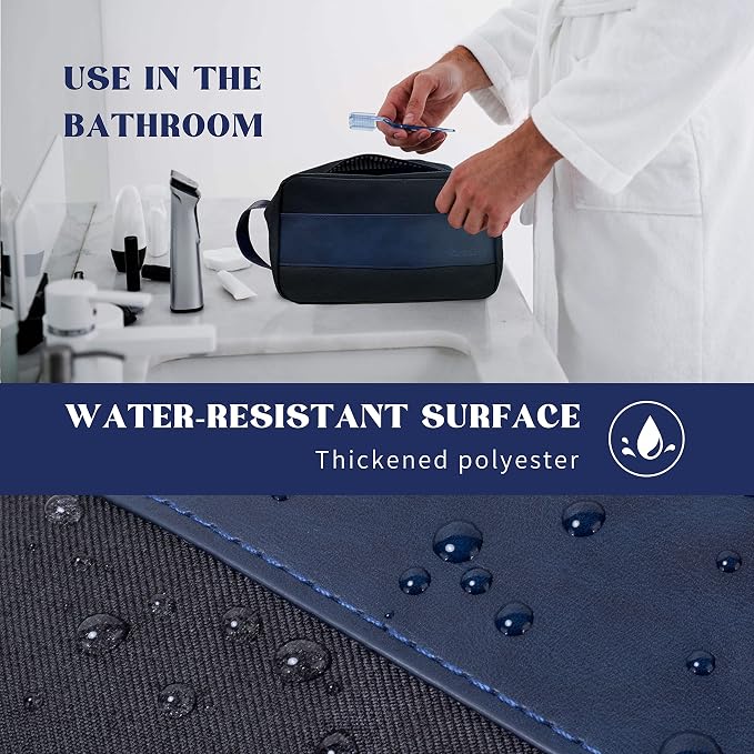 Vorspack Water Resistant Travel Toiletry Bag for Men - Black&Blue | Travel Bag for Toiletries, Large Capacity, Organized Compartment, Suitable for Shaving Grooming Accessories, Gifts for Men - Image 5