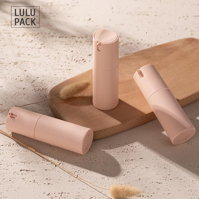 Airless Pump Bottles Travel: Lotion Dispenser for Small Size - Empty Shampoo Containers - Mini Vacuum Jar for Cream - 1 oz Plastic Pink | Plastic lotion dispenser, for face cream moisturizer, small skincare, shampoo soap, empty toiletry, cosmetic, leak... - Image 2