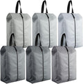 6 Pcs Travel Shoe Bags with Zipper Nylon Portable Waterproof Suitcase Shoe Organizer Packing for Golf(L,Gray) by Bulyoou