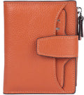 Women's RFID Blocking Leather Small Compact Bi-fold Zipper Pocket Wallet Card Case Purse with id Window by AINIMOER