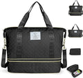 Geestock Travel Duffle Bag - Weekender Overnight Bags for Women, Black | Travel Bag with Expandable Shoe Compartment & Trolley Sleeve, Lightweight Carry On Bag with Drawstring Storage Pouch for Trip by Geestock