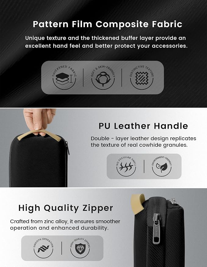 Travelkin Travel Cord Organizer, Cable Organizer For Electronic Accessories | Expandable electronics organizer, charger organizer, travel case, Large Capacity tech pouch for Card,Usbs, travel essentials - Image 6