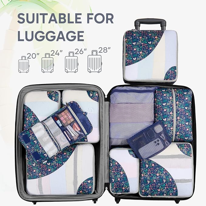 OlarHike 10 Set Packing Cubes for Travel,Gifts for Women Mom,Anti-Tearing Suitcase Organizer,with Over 1000 pcs Mesh Holes,Vacation Essentials & Accessories for Cruise Ship - Image 7