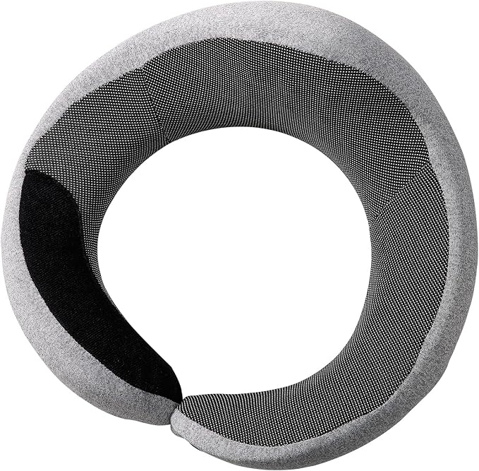 VEVOR Travel Pillow, Double-Layered 3D Support Neck Pillow for Traveling, 360° Flexible Rotation Upgraded Memory Foam Travel Neck Pillow with Eye Mask, Earplugs, Earplug Case, Storage Bag(Black-Gray) - Image 8