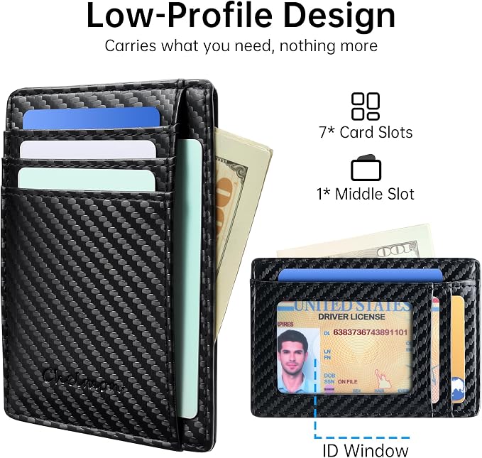 Chelmon Slim Wallet for Men, Minimalist Front Pocket RFID Blocking Credit Card Holder - Image 2
