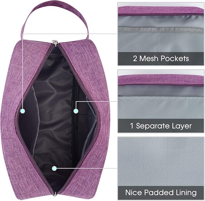 Narwey Travel Toiletry Bag for Women Traveling Dopp Kit Travel Bag for Toiletries Cosmetic Bag Makeup Bag Medicine Bag for Traveling (Dark Purple) - Image 5