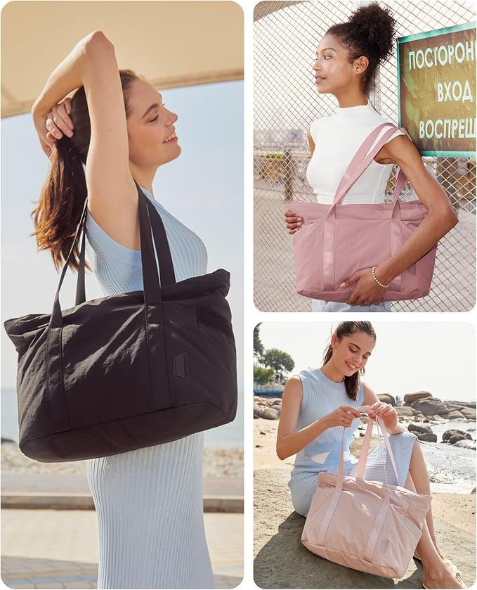 BAGSMART Tote Bag for Women, Tote Bag with Zipper Work Tote with Compartments Nurse Shoulder Hanbag for Travel, Gym - Image 2
