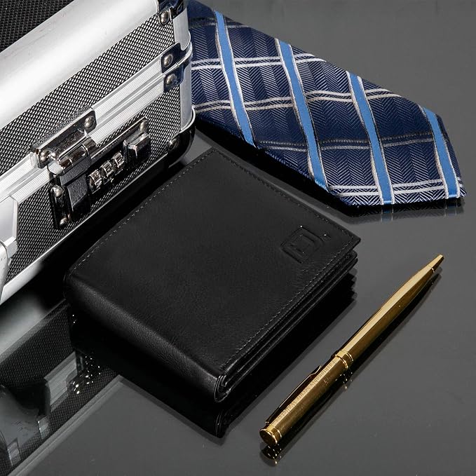 ID Stronghold Extra Capacity Bifold Wallet for Men - RFID Blocking Genuine Leather Wallet - Image 9