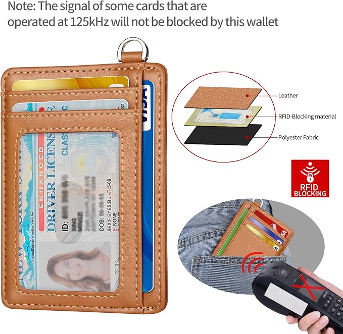 Slim Minimalist Front Pocket Wallet, RFID Blocking Credit Card Holder Wallet with Detachable D-Shackle for Men Women - Image 4