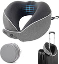 Memory Foam Neck Travel Pillow, Neck Pillow Airplane with Eye Mask & Ear Plugs, Designed for The Comfort of Travel & Office, Travel Pillow for Plane, Car, Home, Work， Grey by Unknown