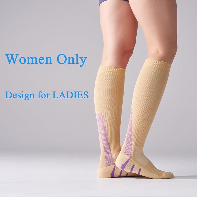 4 Pairs Compression Socks For Women and Men 20-30mmHg Graduated Compression Circulation Support Socks For Travel - Image 5
