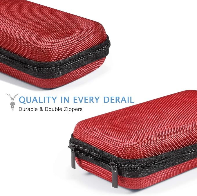 Hard Protective Travel Case, Shockproof EVA Electronic Organizer | Fits Anker, Jackery, RAVPower Power Bank, Cell Phones, GPS, Cables, Car Accessories, Travel Gadgets,Red - Image 5