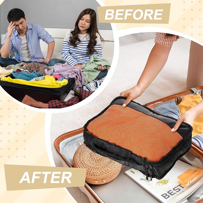 5 Pcs Packing Cubes for Suitcase Large Travel Cubes Carry on Luggage Organizer Bags for Clothes Accessories(Mixed,Black) - Image 5