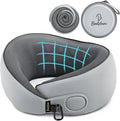 BeeVines Travel Pillow with Carry Case, Memory Foam Neck Pillows for Flight | 360° Wrap Around Support for Sleeping, Breathable & Washable Cover, for Long Flights, Car & Train Traveling by BeeVines