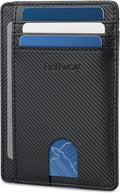 Buffway Slim Minimalist Front Pocket RFID Blocking Leather Wallets for Men and Women - Peak Black by Buffway